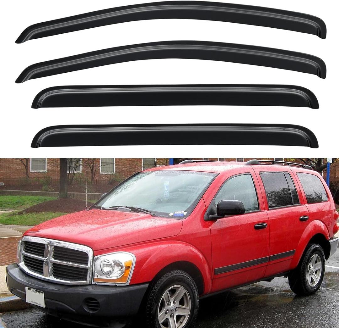 Window Visors Rain Guards Shield for 2004-2009 Dodge Durango, Out-Channel Window Vent Wind Deflectors Visors Shades for 2007-2009 Chrysler Aspen