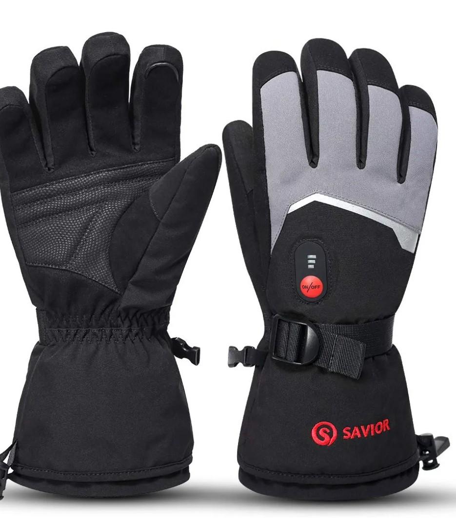 SAVIOR HEAT Rechargeable Heated Gloves with 3 Heating Levels - Electric Ski Gloves, Touchscreen, Waterproof for Men Women, M