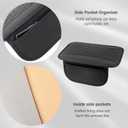 Universal Car Center Console Cover,Leather Arm Rest Cover for Car with Extend Center Console Organizer Pocket,Color Clash Car Armrest Cushion with Silicone Non-Slip Particles (Black)