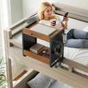 Bedside Shelf for Dorm Room Bunk Bed 2-Tier Clip-On Nightstand, 16.5''x11.2''x16.5''