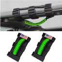 2PCS Car Roll Bar Grab Handles, Oxford Cloth American Flag ATV Paracord Grip Handle with Metal Buckle, Heavy Duty UTV Roll Cage Grab, Compatible with Wrangler JL, JT, JK (Fluorescence Green)