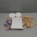 Qilery 12 Set Acrylic Paint Kit Mini Stretched Canvas with Easel, Acrylic Paints Strips, Brushes, Palette, Art Set for Adults Birthday Party Favors(6 x 8 Inch)