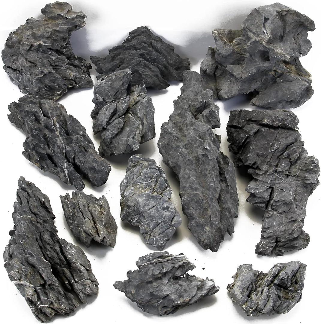 KINGRUI Natural Seiryu Rock Stone 11lb Dragon Stone for Aquarium Landscaping Models Fish Tank Decoration Reptile and Amphibian enclosures 3-6inch