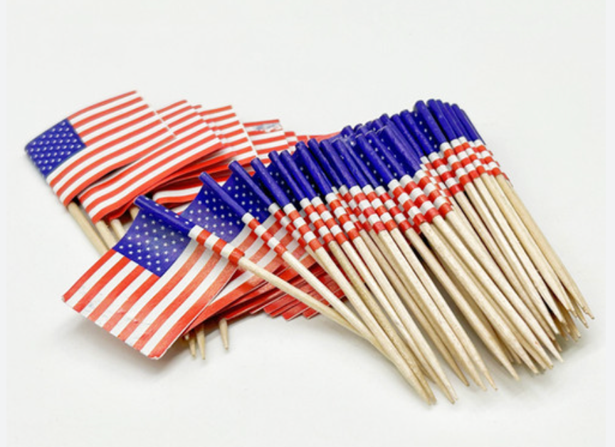 6 x Small American flags on sticks 75 Count per Pack