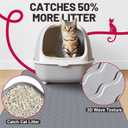 Large Silicone Cat Mat for Litter Box, 34"x22" Waterproof & Urine-Proof Pad with Litter-Trapping Waves, Non-Slip, Easy Clean & Paw-Safe (Gray)