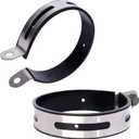 Mokuo 2Pcs Universal Stainless Steel Exhaust Clamp Exhaust Bracket Clip Suitable for Most Motorcycle Exhaust Pipes