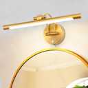 MantoLite LED Dimmable Bathroom Vanity Light Fixture 16inch Cabinet Picture Wall Lights, Indoor Lightings Wall Sconce with Ajustable Arm Bedside Reading Lamp, Pulg in Display Lamps (Brass, 3000K 8W)