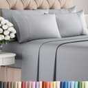 King 6 Piece Sheet Set - Comfy, Breathable & Cooling - Hotel Luxury Bedding for Women, Men, Kids, Teens & Children - 1 Flat & 1 Fitted Sheet & 4 Pillowcases w/ Deep Pockets - Wrinkle Free - Steel Blue