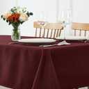 maxmill Weaved Texture Tablecloth Water Resistance Antiwrinkle Spillproof Soft Washable Table Cloth for Dining Room, Buffet Banquet Parties Holiday Dinner, Rectangular 60 x 108 Inch, Burgundy