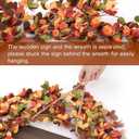 Sggvecsy Fall Wreath 20'' Autumn Front Door Harvest with Small Pumpkin Berry Round Leaves Decorations for Outside Indoor Wall Window Festival Thanksgiving Decor(Orange)