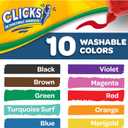 Crayola Clicks Retractable Tip Markers (10ct), Stocking Stuffers for Kids & Toddlers, Cone Tip Washable Art Marker Set, Coloring Book Supplies, No Dry, 3+ (Classics)
