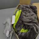 Electric Heated Blanket Throw 50" x 60" Soft DualSided Flannel Fast Heating 12 Heat Levels 1–12H Timer & Overheat Protection & Auto ShutOff & Machine Washable (Lime Green & Gray)