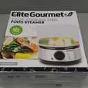 Elite Gourmet EST250 2.5 Quart Electric Compact Mini Food Vegetable Steamer, 400W with BPA-Free Tray, Auto Shut-off 60-min Timer, Veggies, Seafood, Chicken, Egg Cooker and more