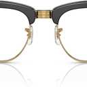 Ray-Ban Unisex Sunglasses Black On Gold Frame, Clear/Blue Lenses, 50MM (Black)