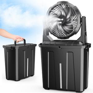 Ausic Portable Misting Fan, 9L 10-inch Outdoor Mist Fans for Outside Patios Cooling, 30000mAh Rechargeable Battery Fan with Water Box, 3 Strong Winds, 3 Spray Mister, Camping/Beach Summer Essentials