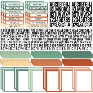 92 Pcs Science Fair Board Supplies 60 Trim Scalloped Poster Boards 18 Presentation Subtitles 6 Project Titles 8 Letter Sticker for Classroom Display Boards(Boho Color,Wave)