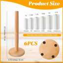 LemonRoad 6 Pcs Wooden Paper Towel Holder Countertop Kitchen Paper Towel Holder Stand with Non Slip Base Bathroom Towels Roll Stand Organizer Standing Papers Roll Holders for Kitchen Living Room
