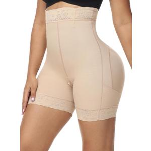 SHAPSHE Shapewear for Women Tummy Control Shorts Body Shaper High Waist Butt Lifter Panties Compression Underwear for Dresse (Large, Beige)