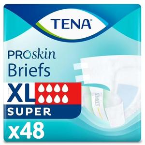 TENA Incontinence Adult Diapers, Maximum Absorbency, Disposable Briefs, ProSkin - X-Large - 48 ct