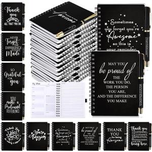 Kosiz
20 Pcs/10 Set Employee Appreciation Gifts Bulk for Coworker Christmas A6 to Do List Notebook with Ballpoint Pen Weekly Journal for Staff Office Team Nurse Practitioner Thanksgiving (Black) (Classic Style)