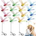 16 Pcs Dragonfly Clip, Dragonfly Garden Stakes Decor, Dragon Fly Hat Clip, Dragonfly Humming Bird Stakes, Garden Decor for Indoor Outdoor