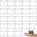 KissYou Acrylic Box With Lid 24 Pieces Small Clear Square Cube Jewelry Storage Box Wedding Party Gift Candy Boxes