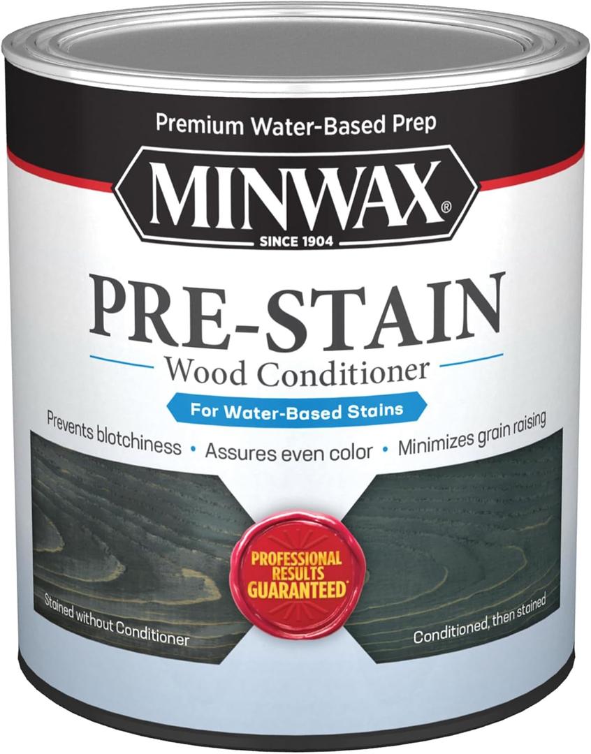 Minwax 618514444 Water-Based Pre- Stain Wood Conditioner, 1 Quart, Clear