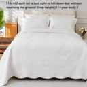Cmfshape 100% Cotton Quilt California King Size-White Bedspread 114"x102"-Coin Pattern Bedding Set 3 Pieces-Pre-Washed Lightweight Cotton Coverlet-Suitable for Bed,Couch,Quilt Blanket All Seasons