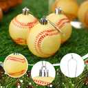 Leitee 12 Pcs Christmas Plastic Softball 2.36 Inch Xmas Tree Ornaments with Hanging Loop Sports Theme Decorative Hanging Ornaments for Holiday Party Christmas Tree Home