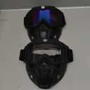Motorcycle Helmet Riding Goggles Glasses With Removable Face Mask,Vintage Bullet Fight Motocross (Colorful/Clear)