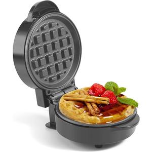Mini Waffles Maker, Small Waffle Irons Non-stick, Breakfast Belgian Waffles, Mini Waffle Iron Make Waffle in Minutes, Portable Pancake Maker Machine for Kid, Easy to Clean, 5 Inches Wide, Black