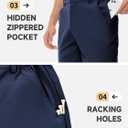 LUSHENUNI Mens Golf Shorts Stretch Quick Dry 7 Lightweight Hiking Casual Dress Athletic Shorts with Zipper Pockets (White)