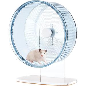 Super-Silent Hamster Exercise Wheel: Silent Spin Toys Hamster Running Wheels with Height Adjustable Stand for Hamsters Gerbils Mice Or Other Small Animals -6.5inch Blue