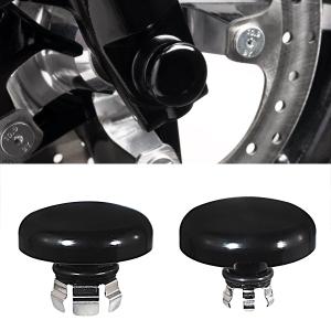 Motorcycle Front Axle Nut Caps Compatible for Harley Touring Street Road Glide CVO FLTRX FLHX 2024-2025 (Gloss Black)