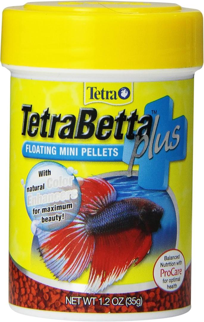 4 x TetraBetta PLUS Floating Mini Pellets, Fish Food With Natural Color Enhancer, 1.2 ounces (EXP 11/01/27)