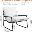 Plush Modern Accent Chair Set of 2 or Single Comfy Chair for Bedroom  Ergonomic Lounge Chair with Stylish Upholstery, Space-Saving Design & Easy Assembly White