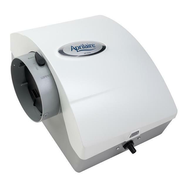AprilAire 400M Whole-House Humidifier, Manual Water Saver Furnace Humidifier, Large Capacity Whole-House Humidifier for Homes up to 5,000 Sq. Ft., White