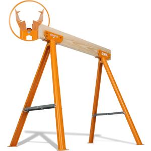 BORA Jobhorse Saw Horses 2 Pack of Leg Brackets (Builds 1 Saw Horse) - 1000 lb Capacity Heavy Duty Steel Saw Horse Brackets 2x4 - Stable on Any Terrain for Quick Setup Woodworking & DIY Tools PM-3310