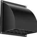 4 Inch Dryer Vent Cover Outside, HG Power Metal Exterior Vent Cover with Removable Screen & Cushioned Non-Return Flap, Air Wall Vent for House, Range Hood, AC, Opening Diameter: 3.81" Black, 4 In[neck Size:3.81in]