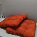 downluxe Outdoor Chair Cushions Set of 2 for Patio Furniture, Waterproof Tufted Overstuffed Patio Furniture Cushions, Thick Outdoor Seat Cushion, 19" X 19" X 5", Brick Red