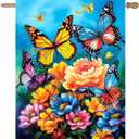 Spring Summer House Flags 28x40 Double Sided Large Butterfly Garden Flag Flower Yard Flags for Outside Butterflies Outdoor Decorative Floral Welcome Flags