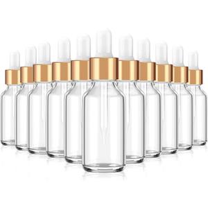Eye Dropper bottle, Hoa Kinh 24 Pack 2 Oz 60ml Clear Glass Bottles, with Glass Eye Droppers for Essential Oils