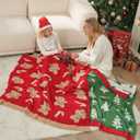 Snuggle Sac Christmas Throw Blanket for Couch, Gingerbread Men Blanket 50x60 inches, Ultra Soft Reversible Cozy Throw Blanket for Sofa and Bed for Xmas (Red Gingerbread Man)