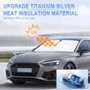 SINGARO 300T Universal Car Windshield Sun Shade, Foldable Reflective for Windshield & Window Shades with Overlapping Design, Car Interior Accessories (68.8" L x 35" W)