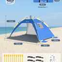Glymnis Pop Up Beach Tent Sun Shade Shelter for 3-4 Person with UPF 50+, Lightweight & Easy Setup, Vent Windows & Zippered Door, Extended Floor Family Instant Beach Tent