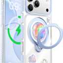 Summer Series 360 Spin Stand for iPhone 17 Pro Case (Compatible with MagSafe) [Military Drop Protection] Magnetic Clear Shockproof Protective for 17 Pro Phone Case 6.3'', Blue