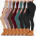 yeuG 7 Pack High Waisted Leggings for Women Tummy Control Soft Workout Yoga Pants Full Length & Capri