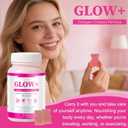 Glow Collagen Gummies with Hyaluronic Acid & Resveratrol | Gentle Support for Skin, Hair & Nail Care | Non-GMO | 90 Count (1)