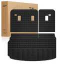 3W Seat Back Mats & Cargo Mat for Chevrolet Chevy Traverse 2024-2026 & GMC Acadia 2024-2026 & Buick Enclave 2025-2026, All Weather TPE Custom Fit Cargo Mat Trunk Liner with Backrest Mat, Black
