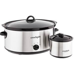 Crockpot 5 Qt. Stainless Steel Slow Cooker with 16 oz Dipper USA